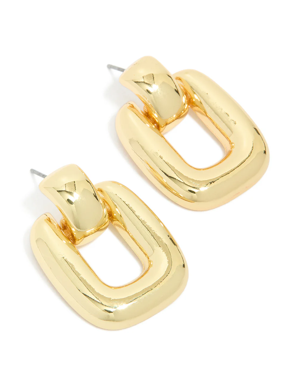 Gold Plated Brass Classic Doorknocker Earrings - Image 2