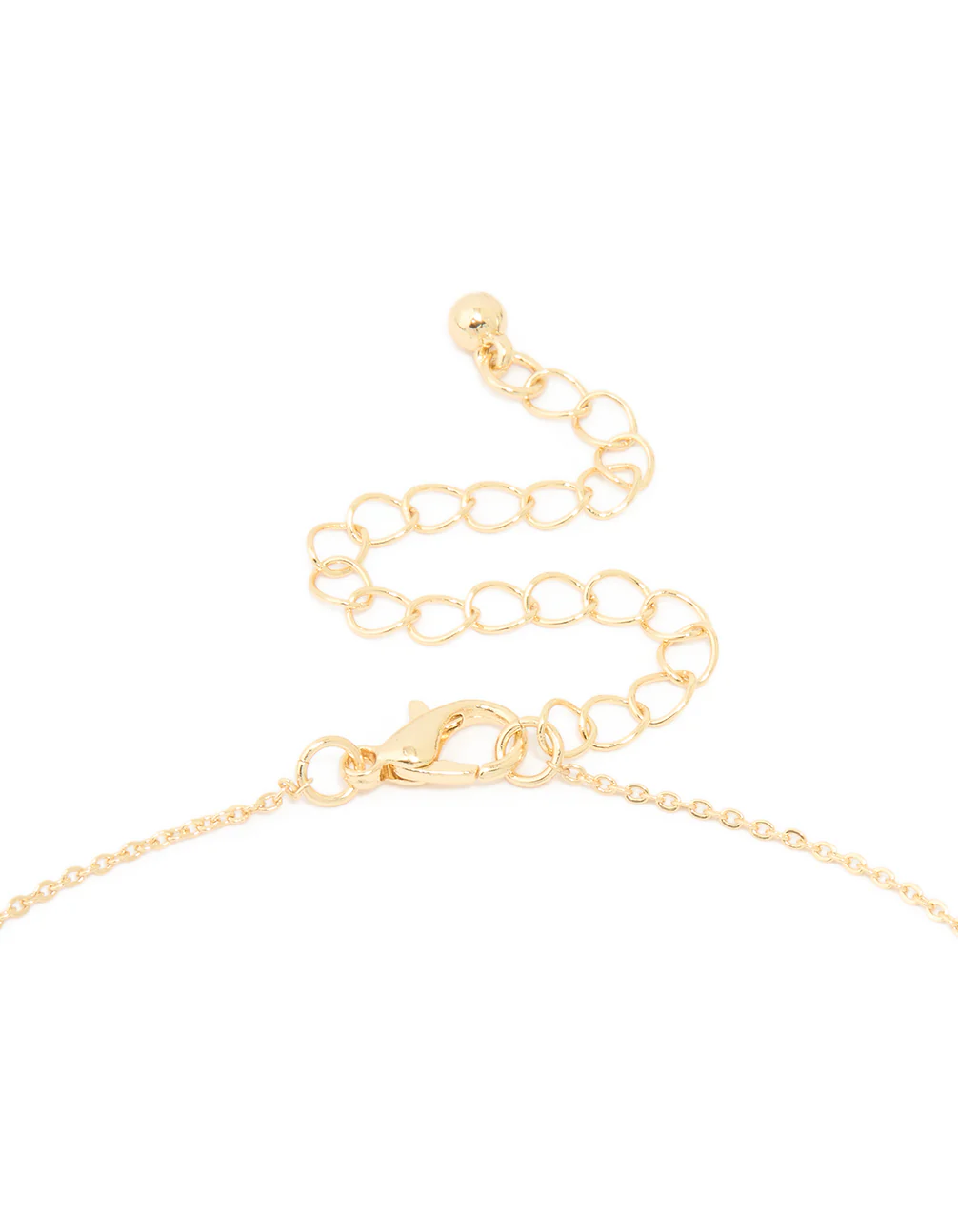 Gold Plated Brass Cubic Zirconia Dainty Link Pendant Necklace - Image 5