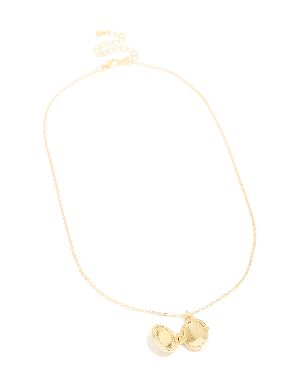 Gold Plated Brass Cubic Zirconia Outline Locket Necklace - Image 4