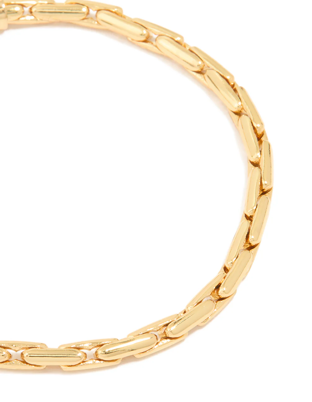 Gold Plated Brass Round Linear Chain Bracelet - Image 3