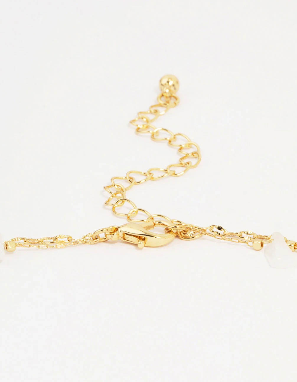 Gold Plated Brass Semi Precious Chain Layered Necklace - Image 3