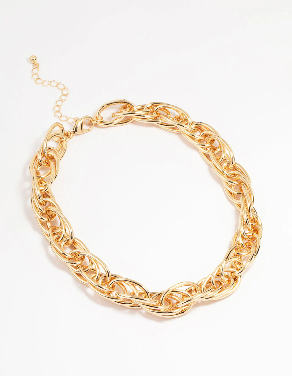 Gold Plated Chunky Wide Chain Necklace - Image 4
