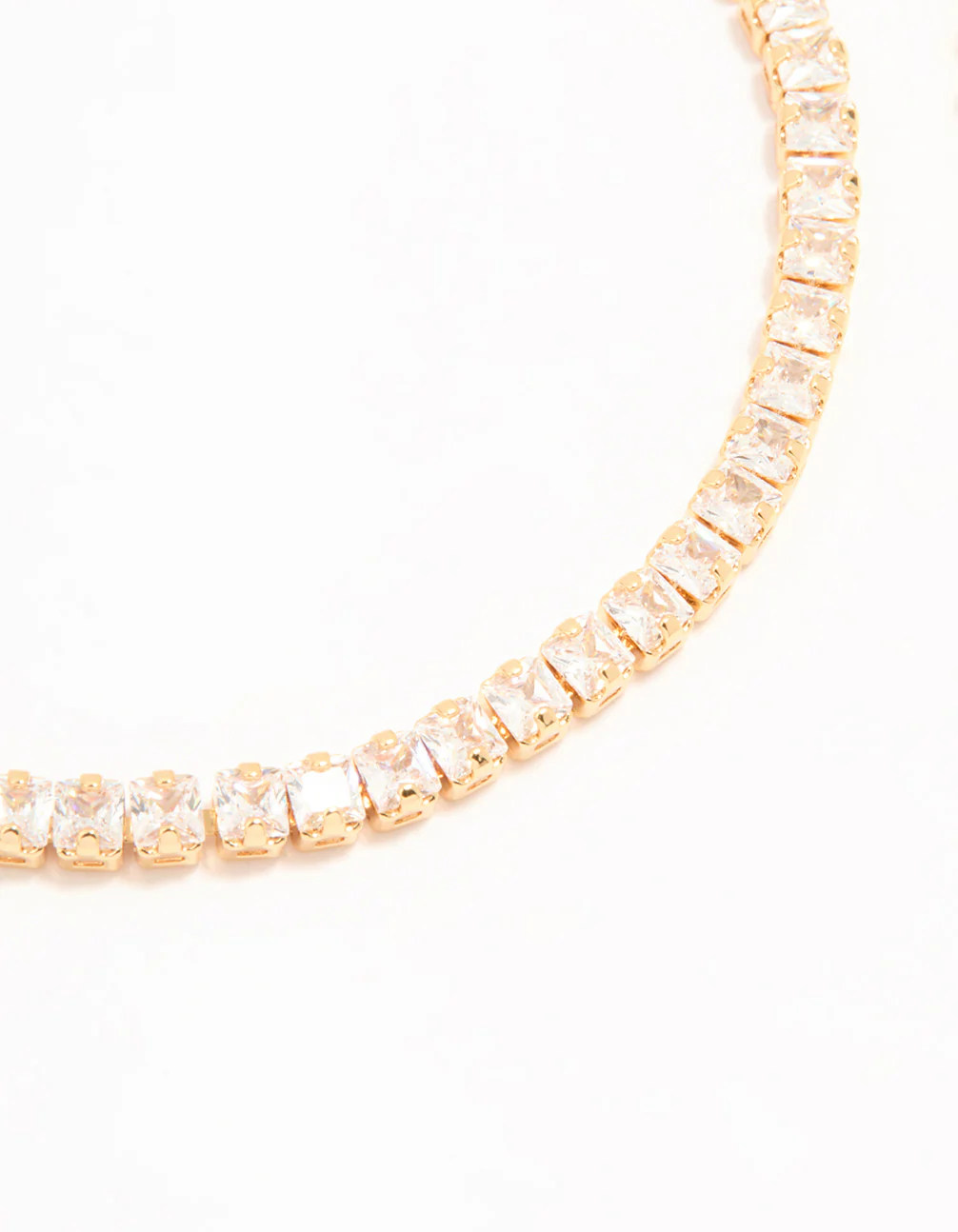 Gold Plated Cubic Zirconia Baguette Tennis Bracelet - Image 2