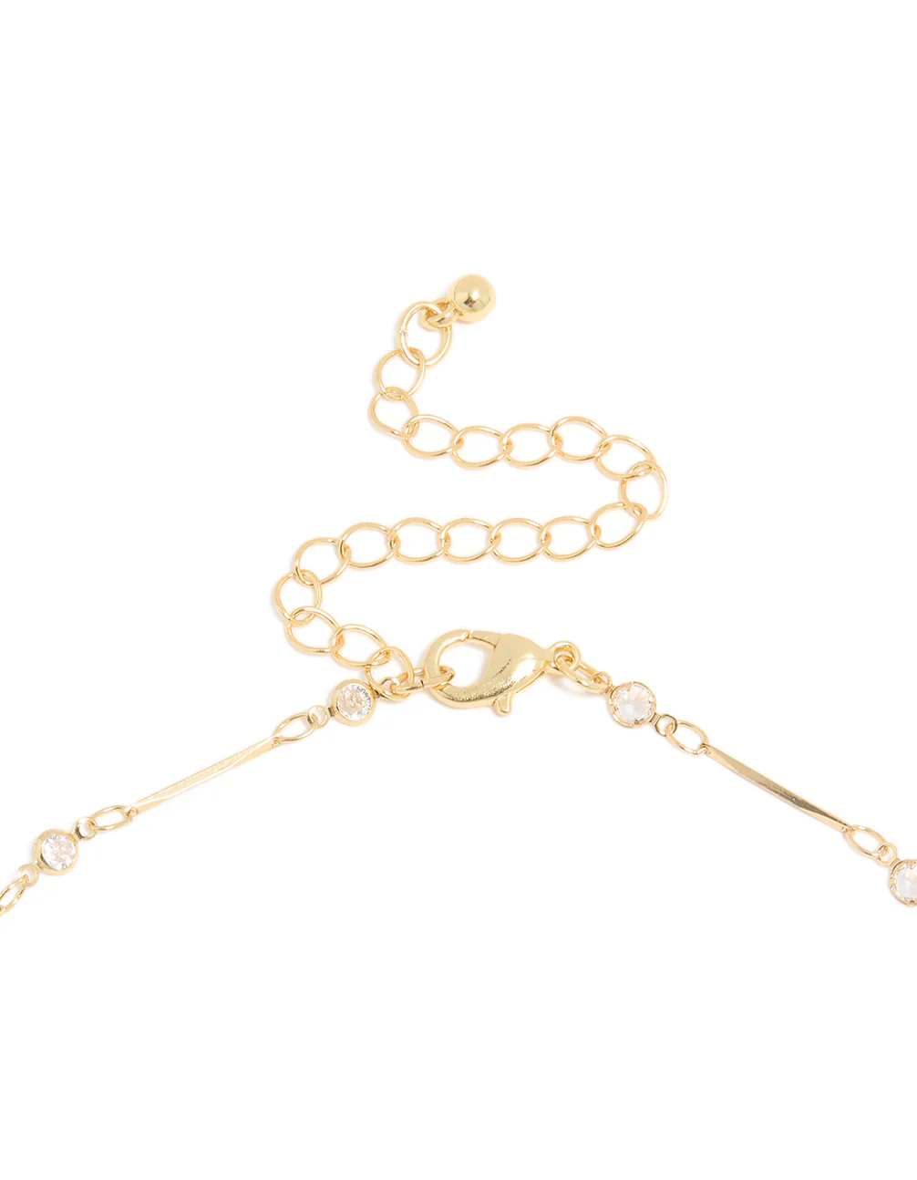 Gold Plated Cubic Zirconia Bar Necklace - Image 5