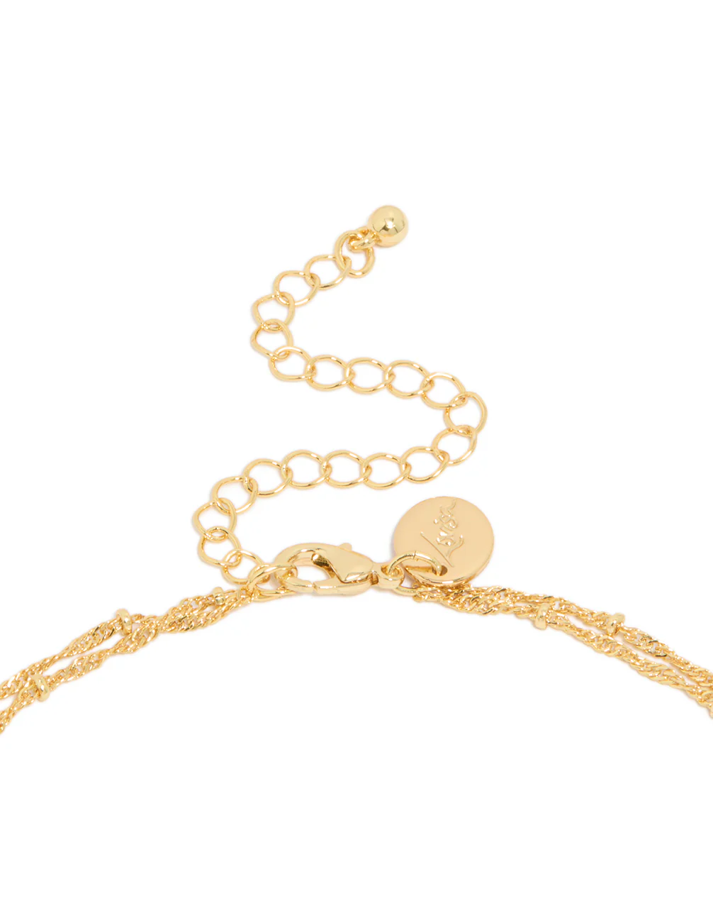 Gold Plated Cubic Zirconia Bezel Layered Chain Y-Necklace - Image 3