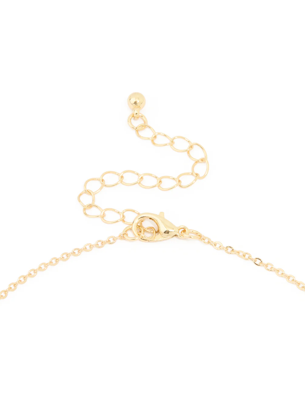 Gold Plated Cubic Zirconia Black Flower Trio Station Necklace - Image 3