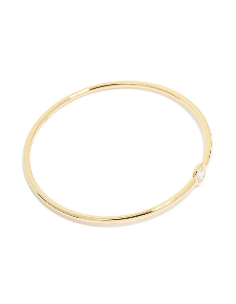Gold Plated Cubic Zirconia Circle Bezel Bangle