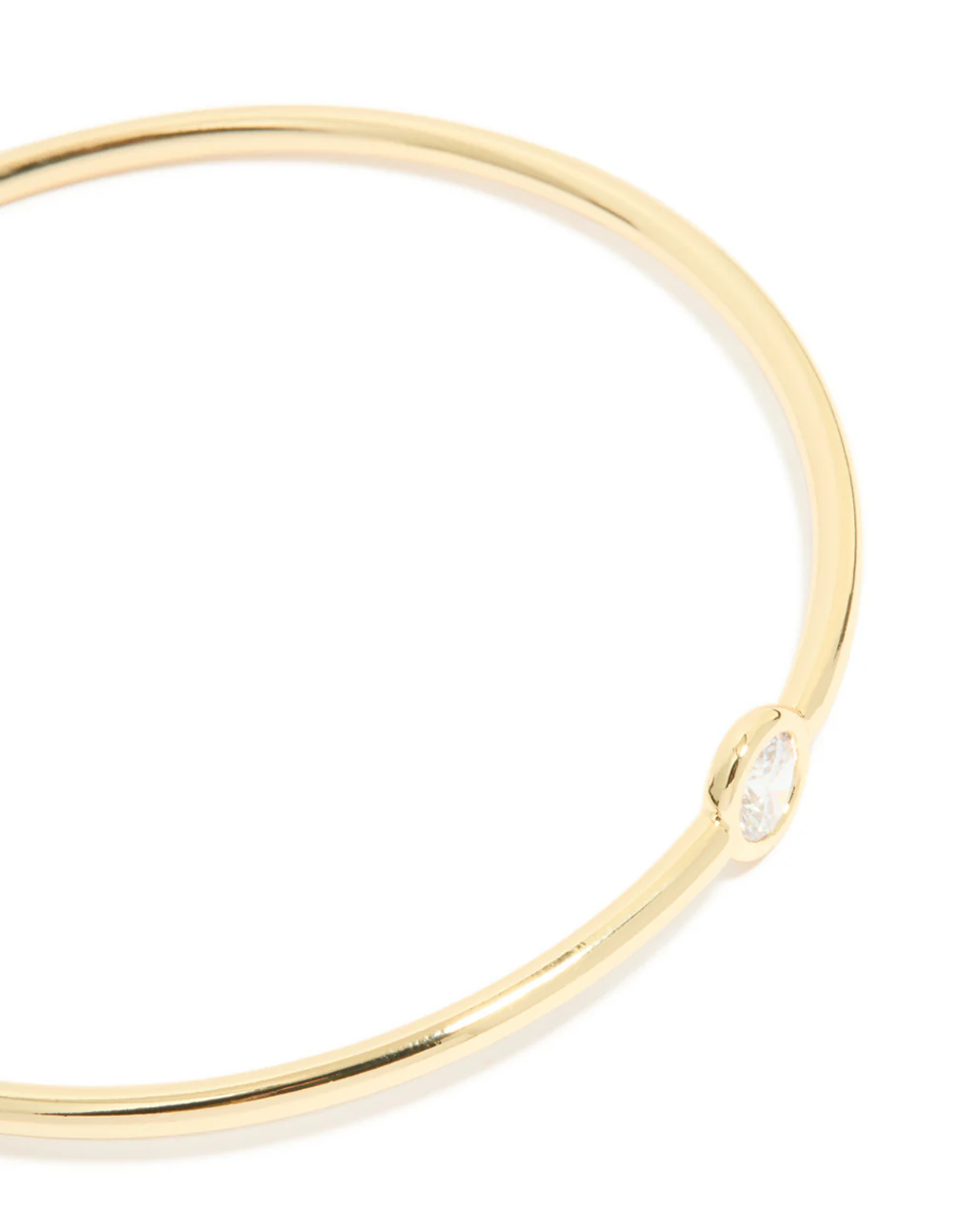 Gold Plated Cubic Zirconia Circle Bezel Bangle - Image 2