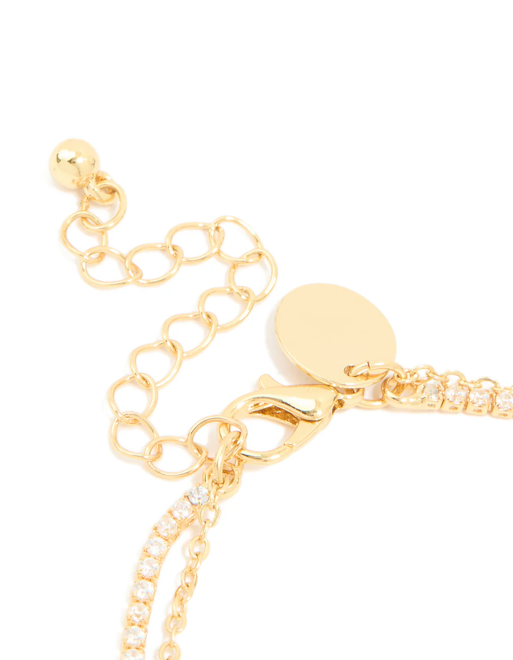Gold Plated Cubic Zirconia & Freshwater Pearl Tennis Layered Bracelet - Image 5