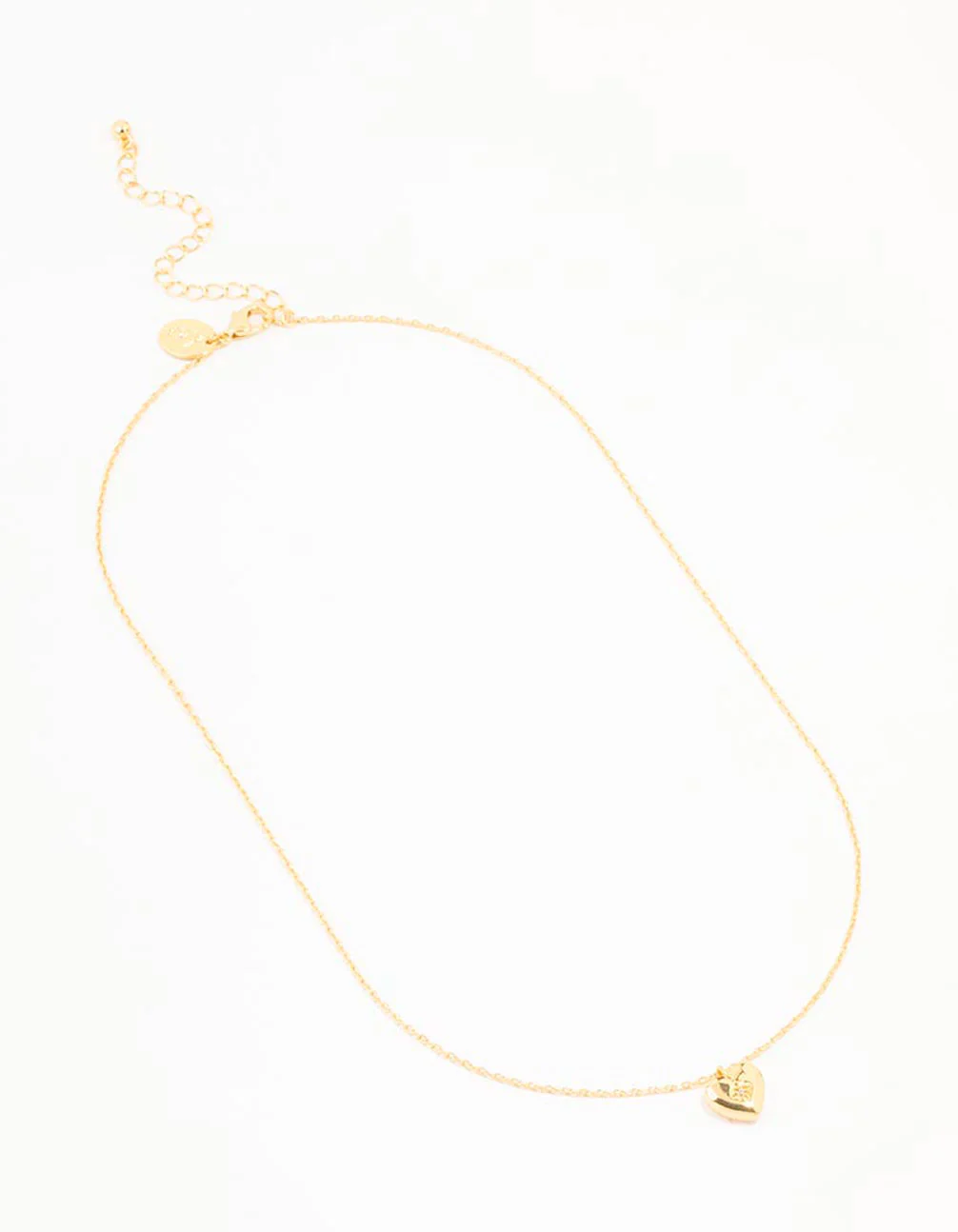 Gold Plated Cubic Zirconia Heart Pendant Necklace - Image 2