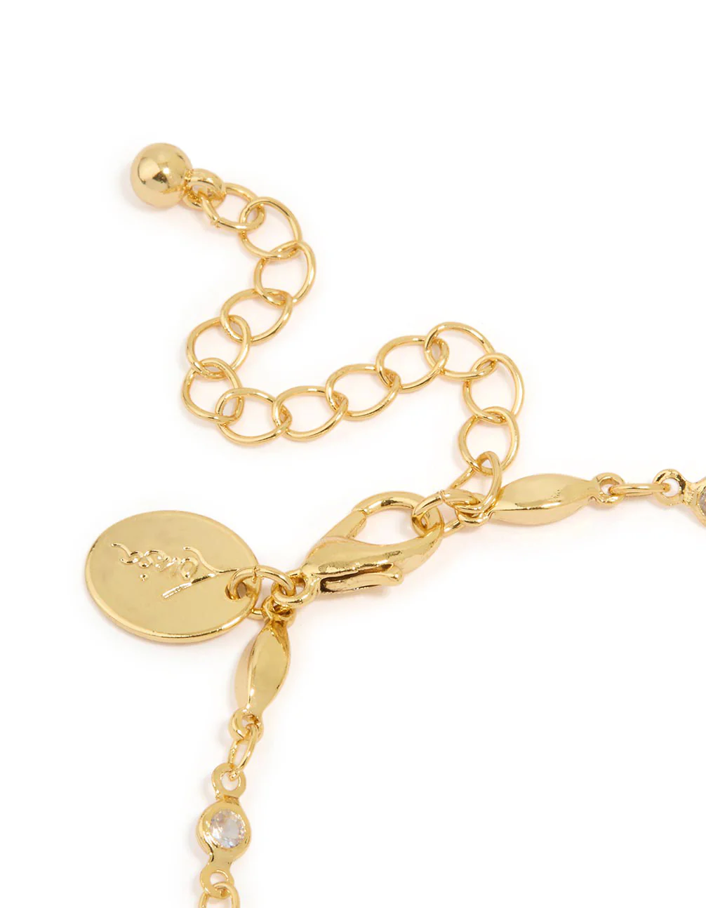 Gold Plated Cubic Zirconia Link Chain Bracelet - Image 3