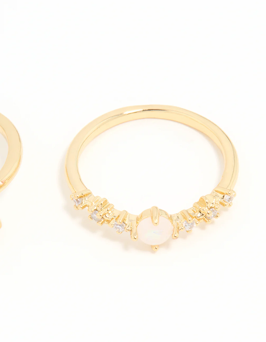 Gold Plated Cubic Zirconia Marquise Stacking Rings 3-Pack - Image 3