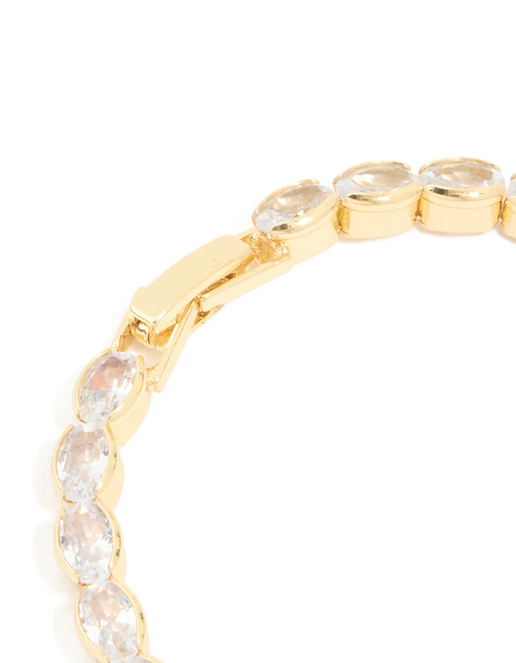 Gold Plated Cubic Zirconia Oval Chunky Tennis Bracelet - Image 3