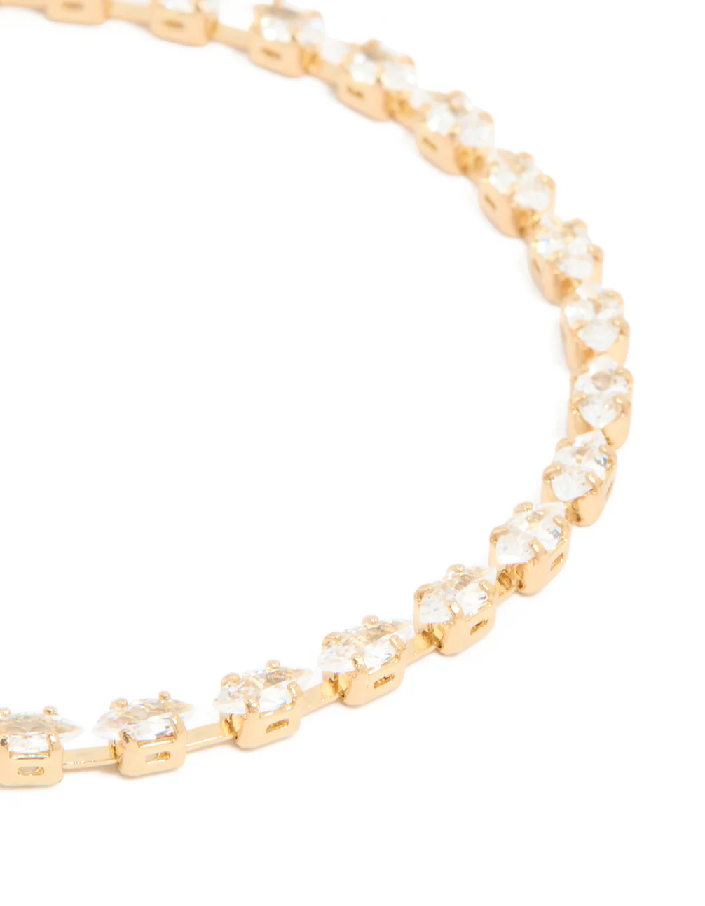 Gold Plated Cubic Zirconia Oval Tennis Bracelet - Image 4