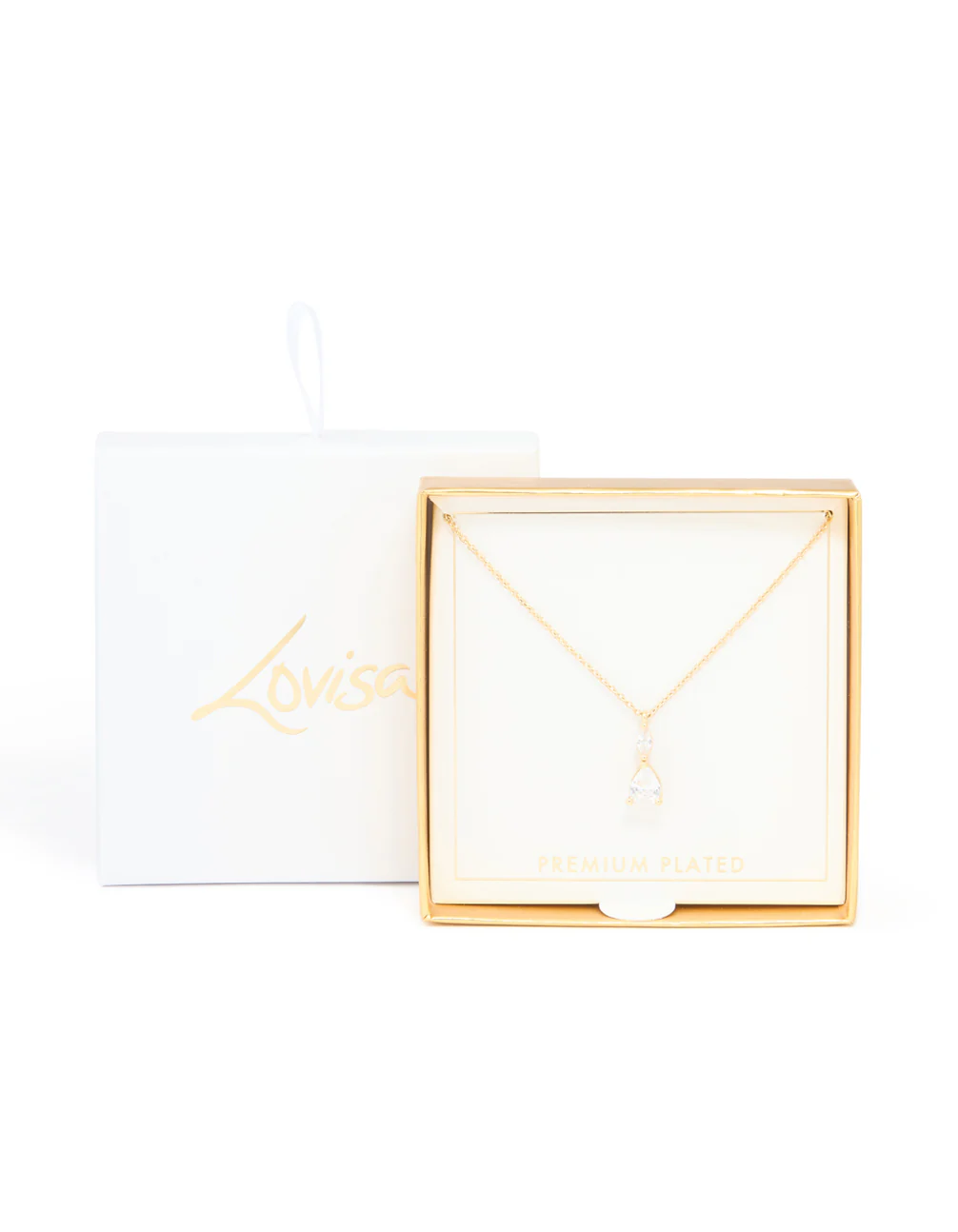 Gold Plated Cubic Zirconia Solitaire Pendant Necklace - Image 5