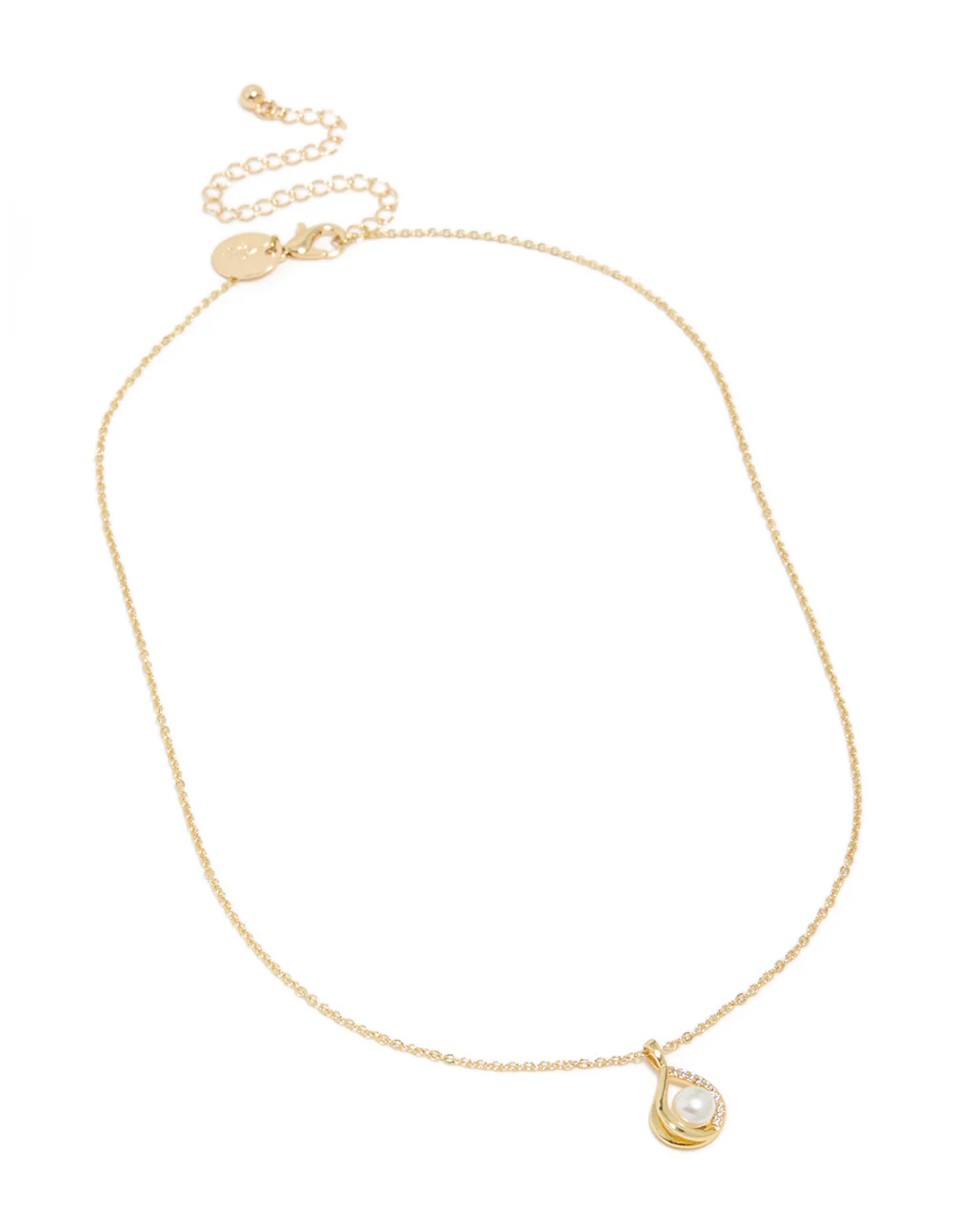 Gold Plated Cubic Zirconia Teardrop Pendant Necklace - Image 4