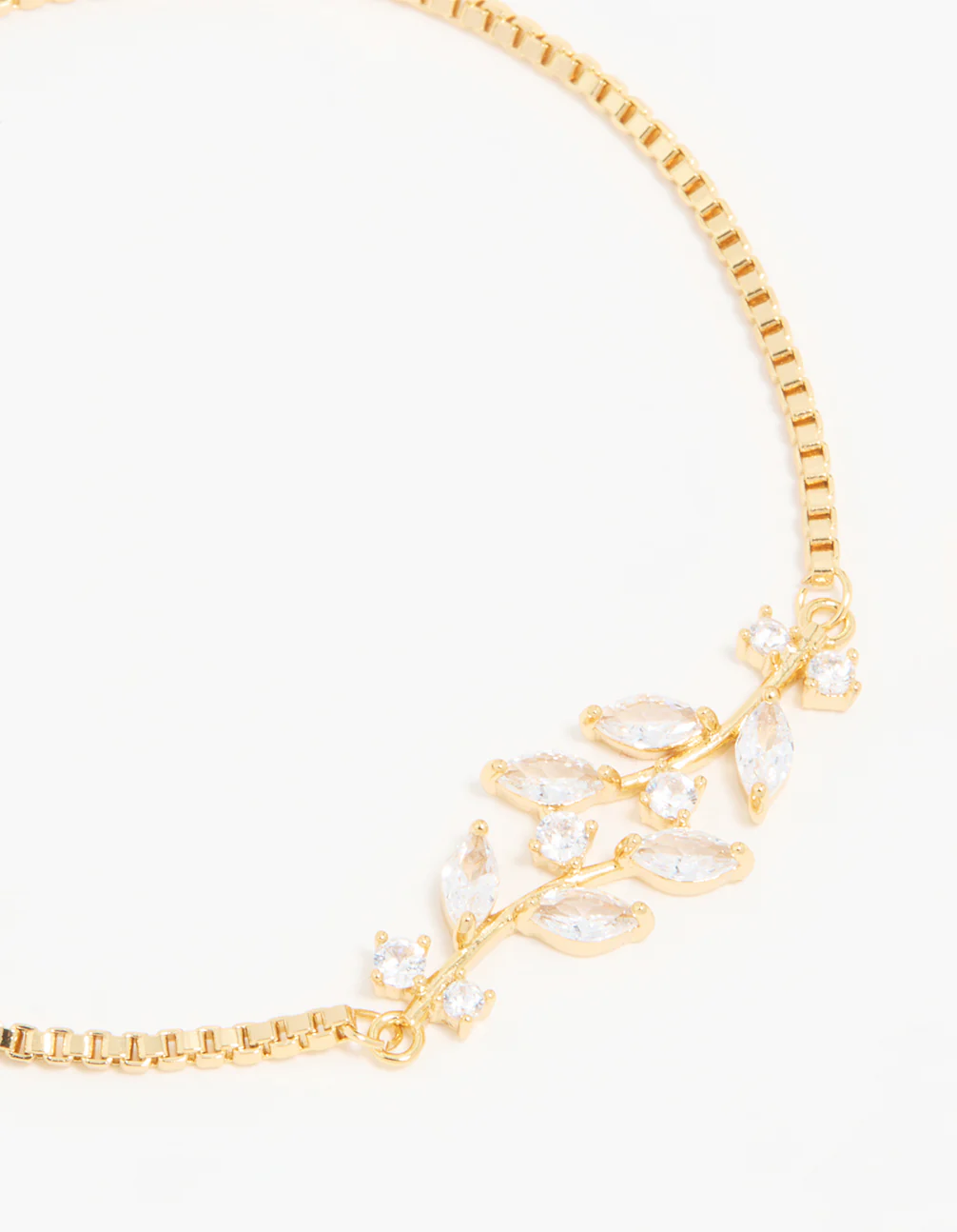 Gold Plated Cubic Zirconia Vine Toggle Bracelet - Image 2