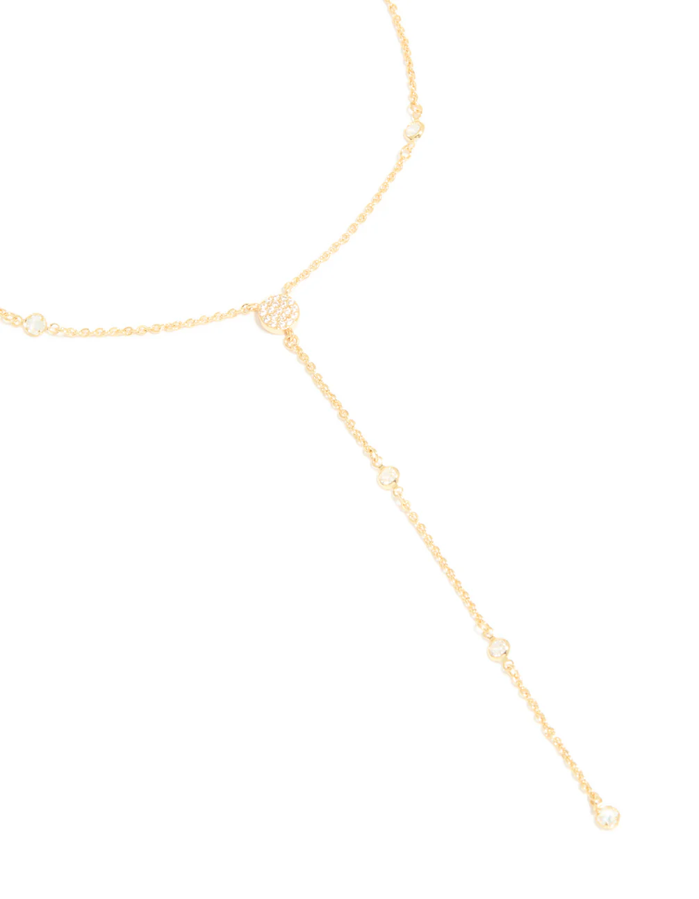 Gold Plated Cubic Zirconia Y-Necklace - Image 2