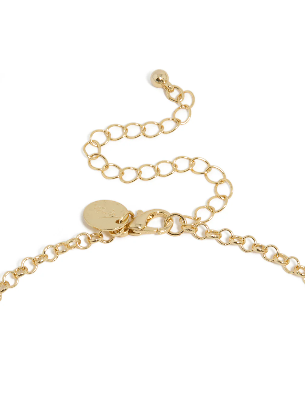 Gold Plated Diamante Disc & Red Heart Charm Necklace - Image 5