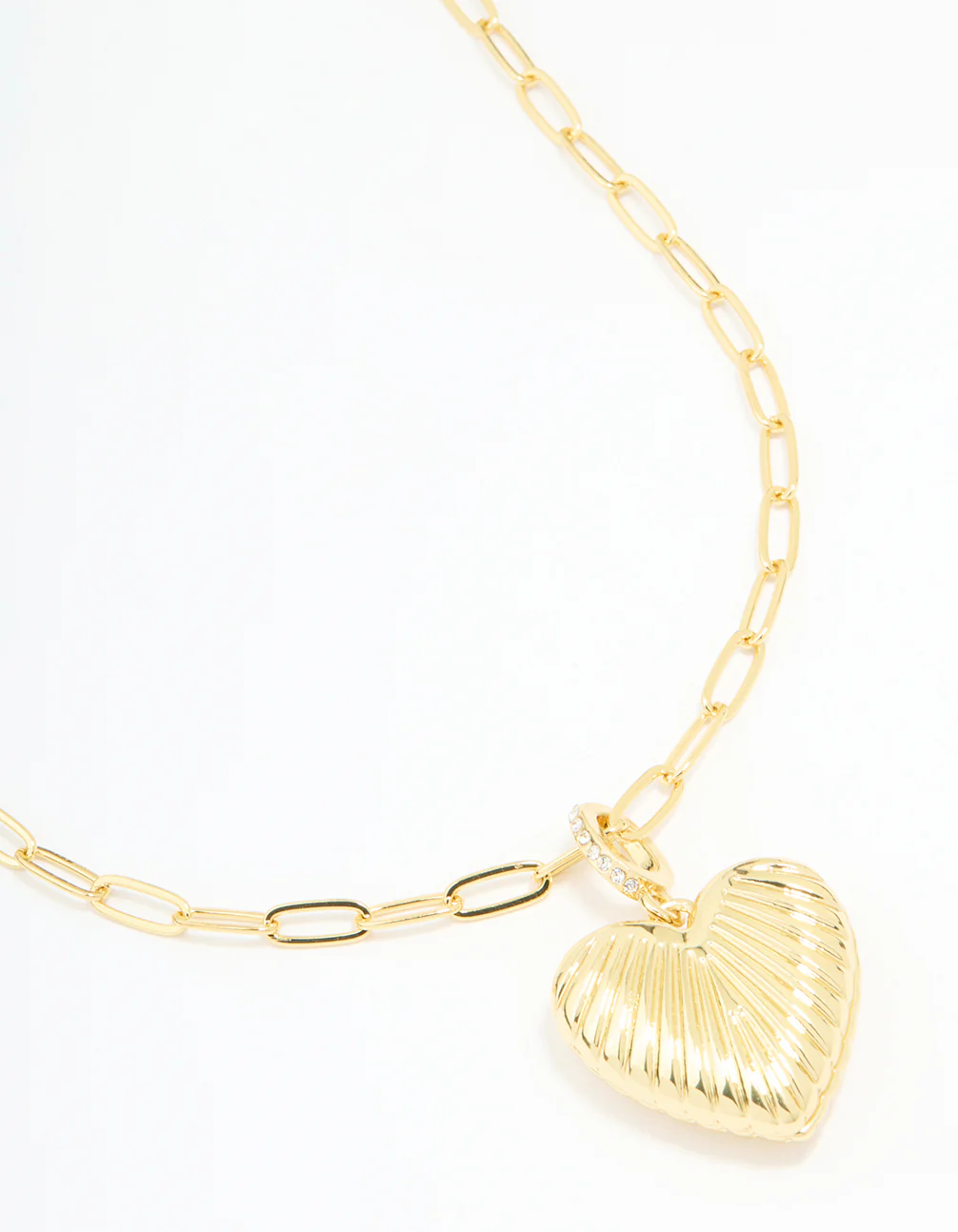 Gold Plated Diamante Heart Locket Necklace