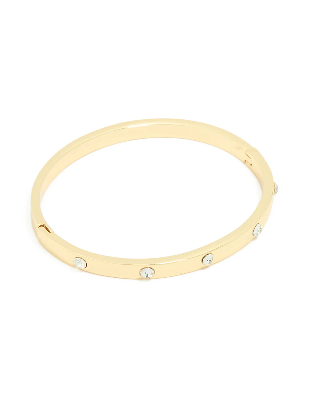 Gold Plated Diamante Hinge Bangle