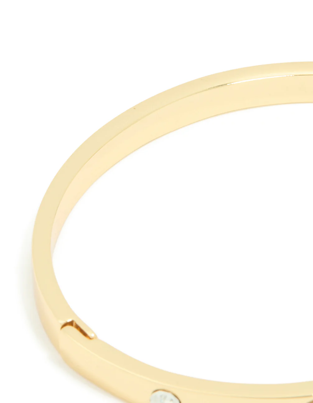 Gold Plated Diamante Hinge Bangle - Image 3
