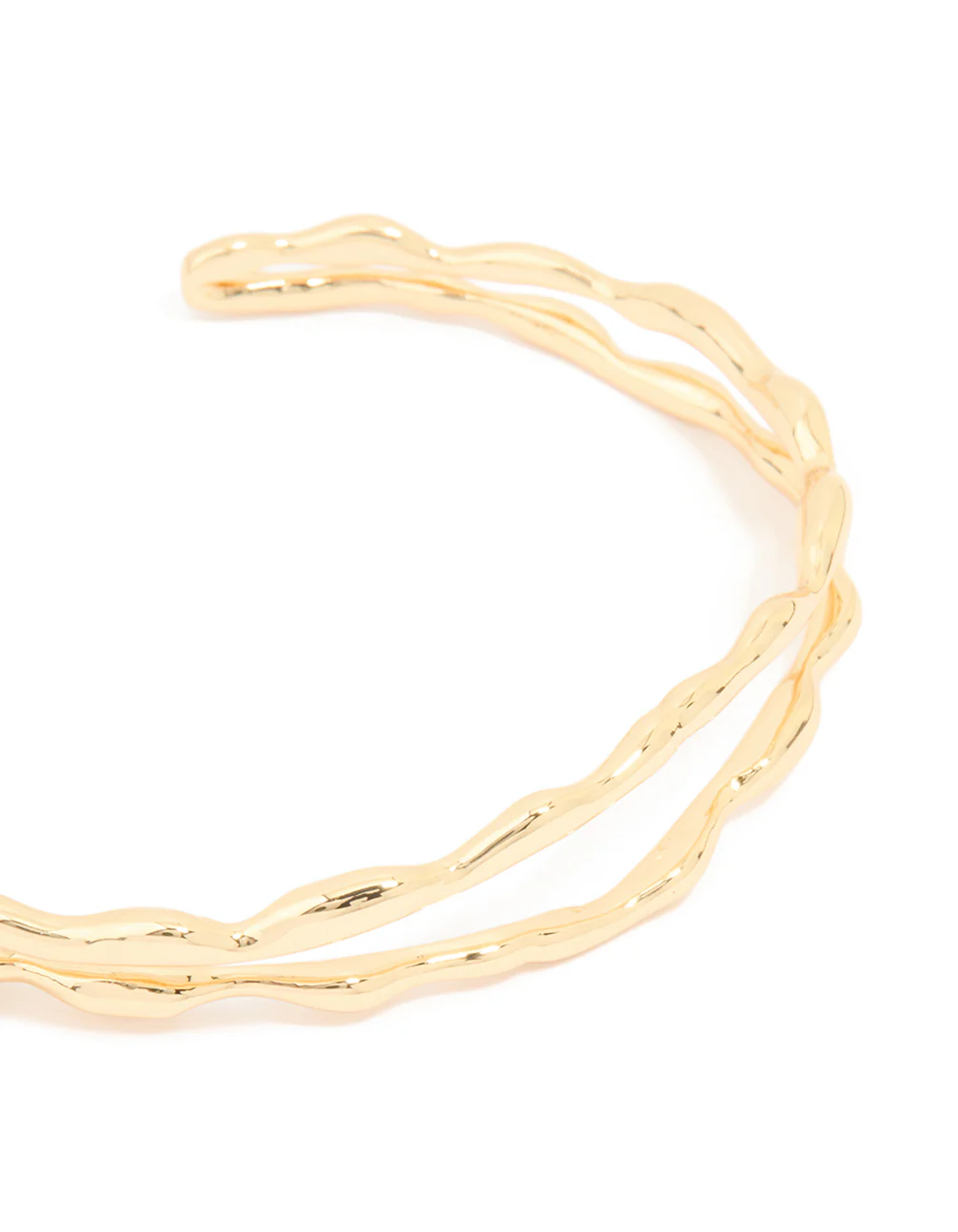 Gold Plated Double Molten Wrist Cuff - Image 2