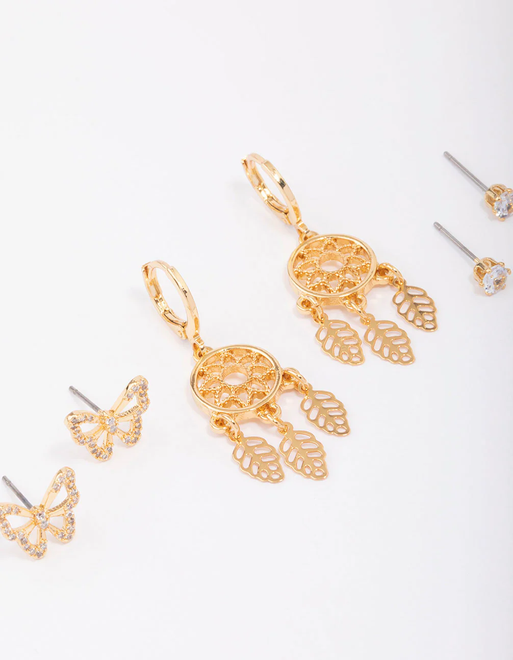 Gold Plated Dream Catcher Earring 3-Pack - Image 3