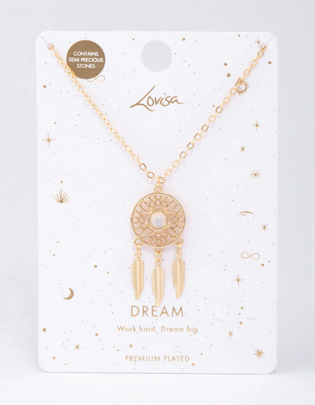Gold Plated Dream Catcher Pendant Necklace - Image 2