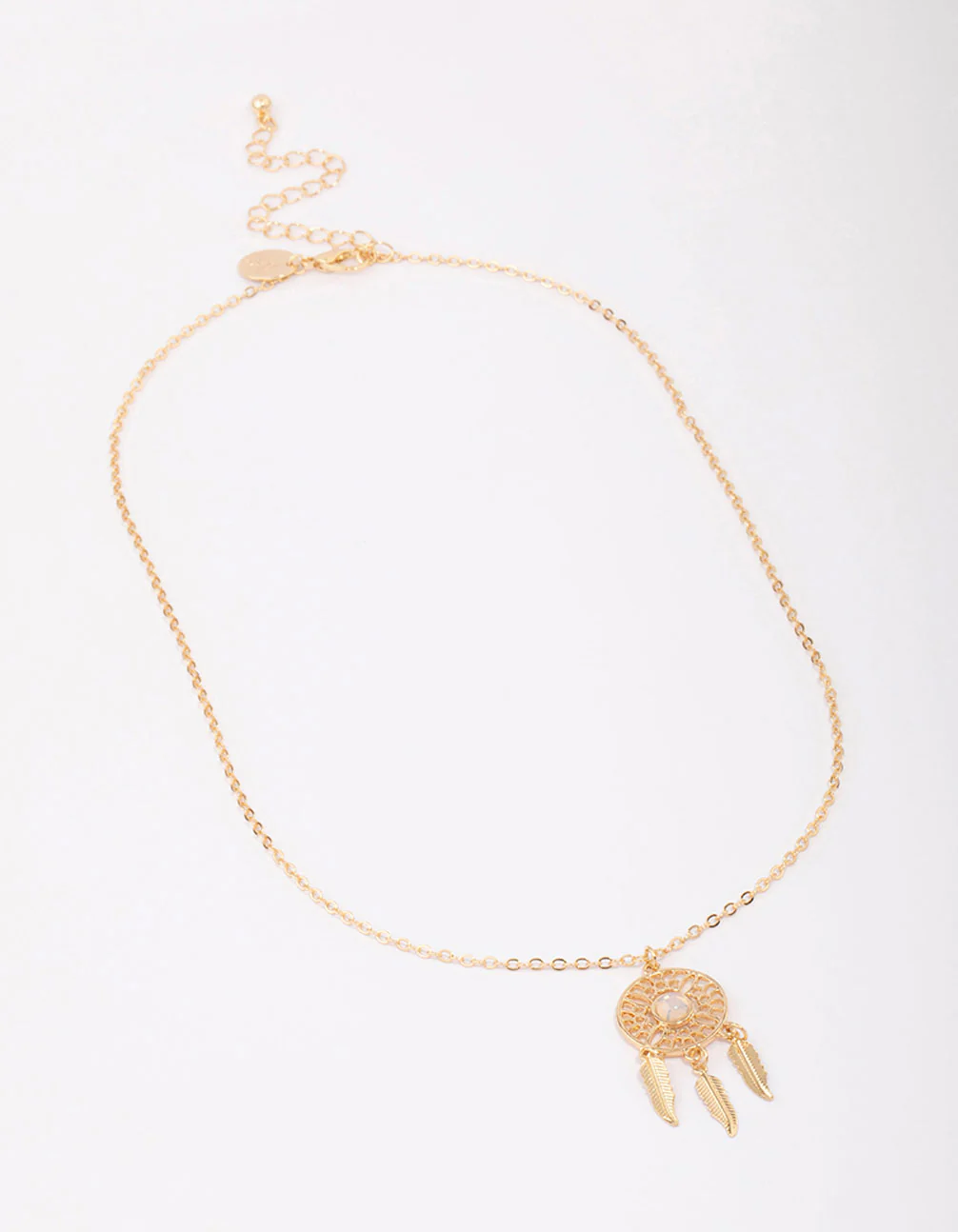 Gold Plated Dream Catcher Pendant Necklace - Image 3