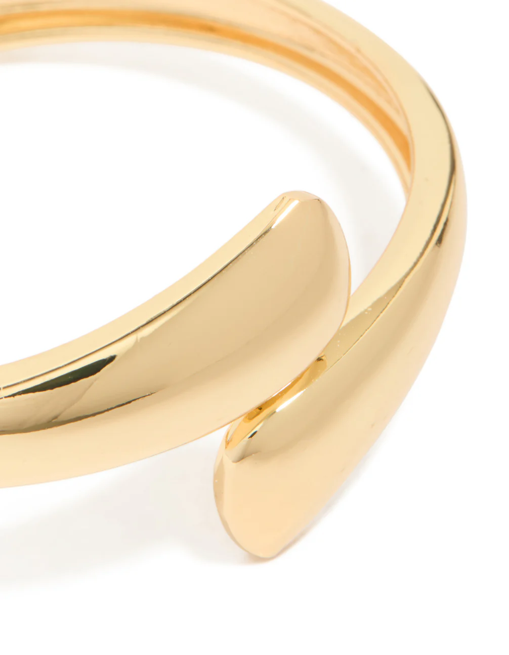 Gold Plated Flat Teardrop Hinged Bangle - Image 4