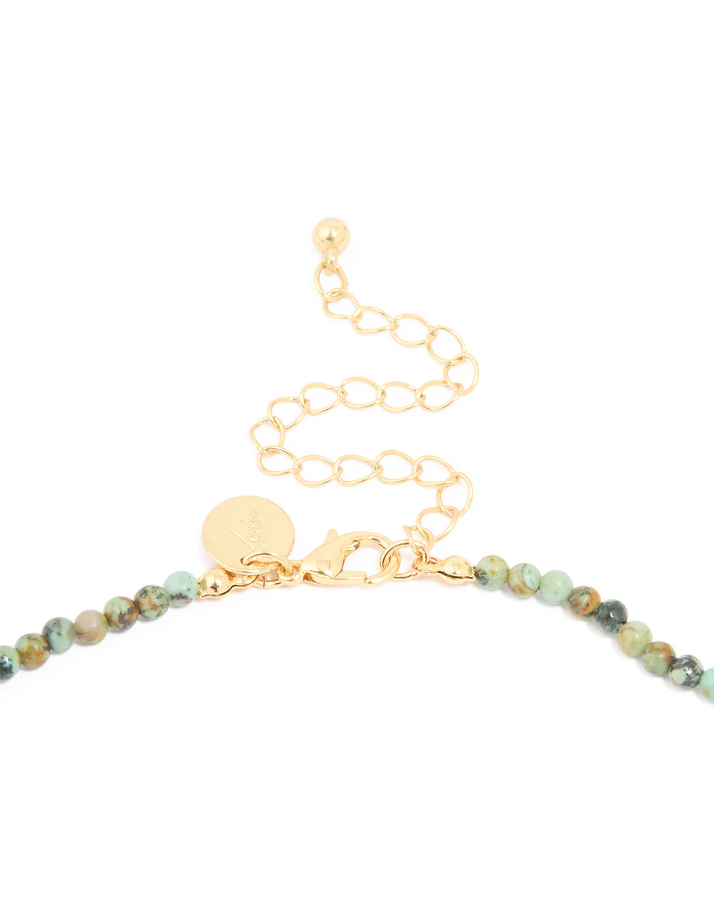 Gold Plated Freshwater Pearl & Aqua Semi Precious Stone Beaded Fine Necklace - Image 5