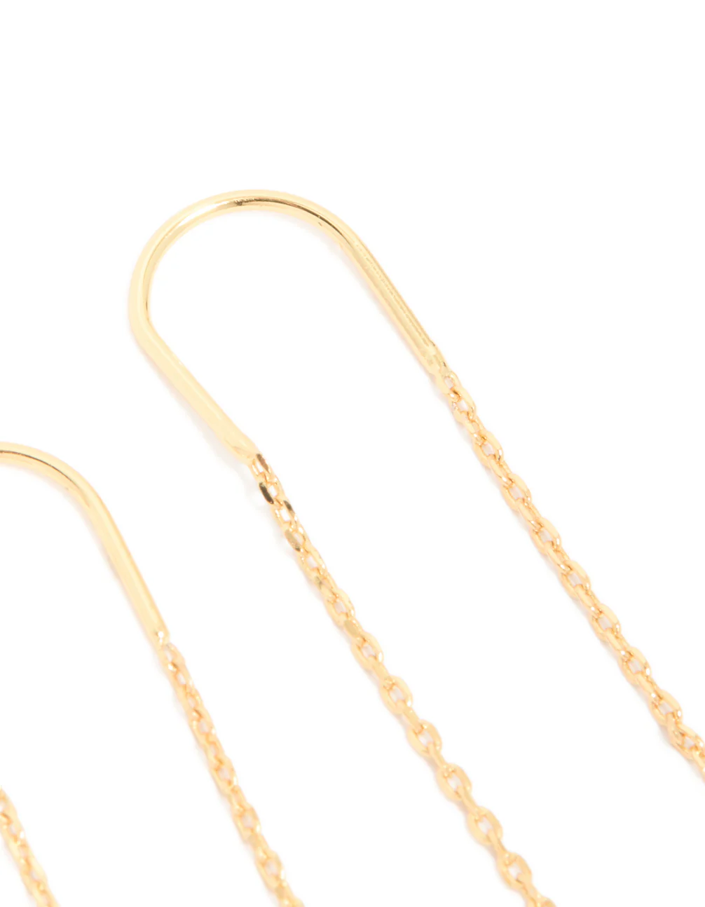 Gold Plated Freshwater Pearl & Cubic Zirconia Threader Drop Earrings - Image 5