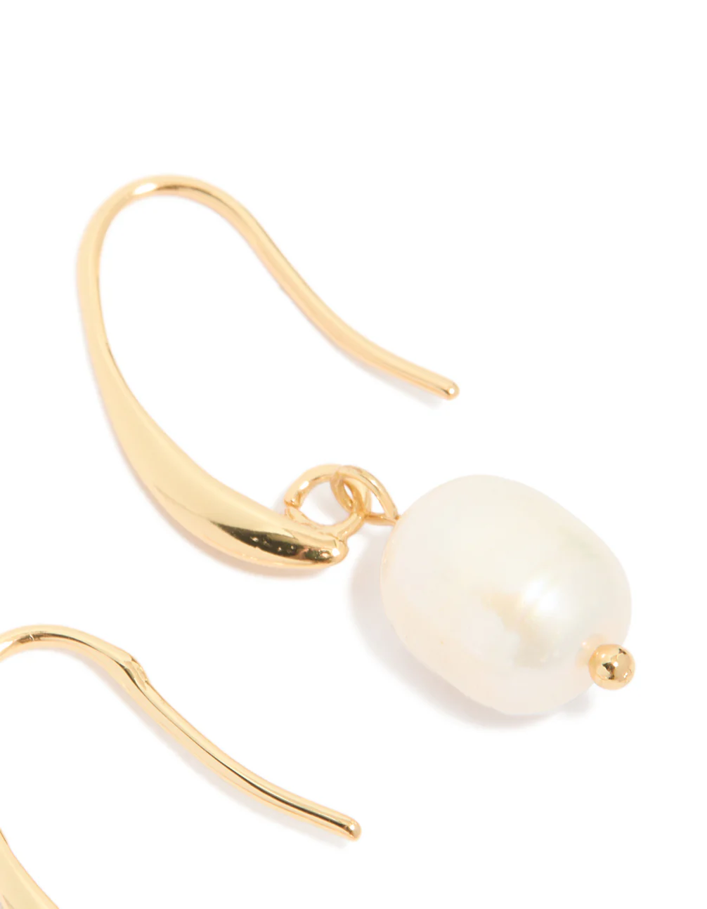Gold Plated Freshwater Pearl Medium Hook Drop Earrings - Image 5