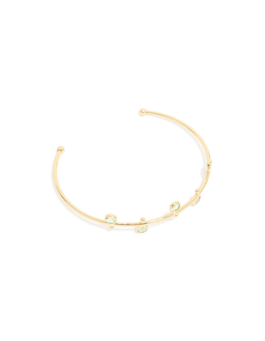 Gold Plated & Green Cubic Zirconia Wrist Cuff - Image 2