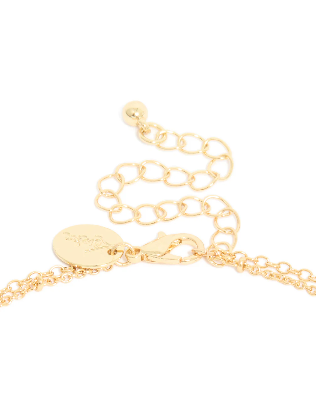 Gold Plated Green Stone & Freshwater Pearl Double Layered Y-Necklace - Image 3
