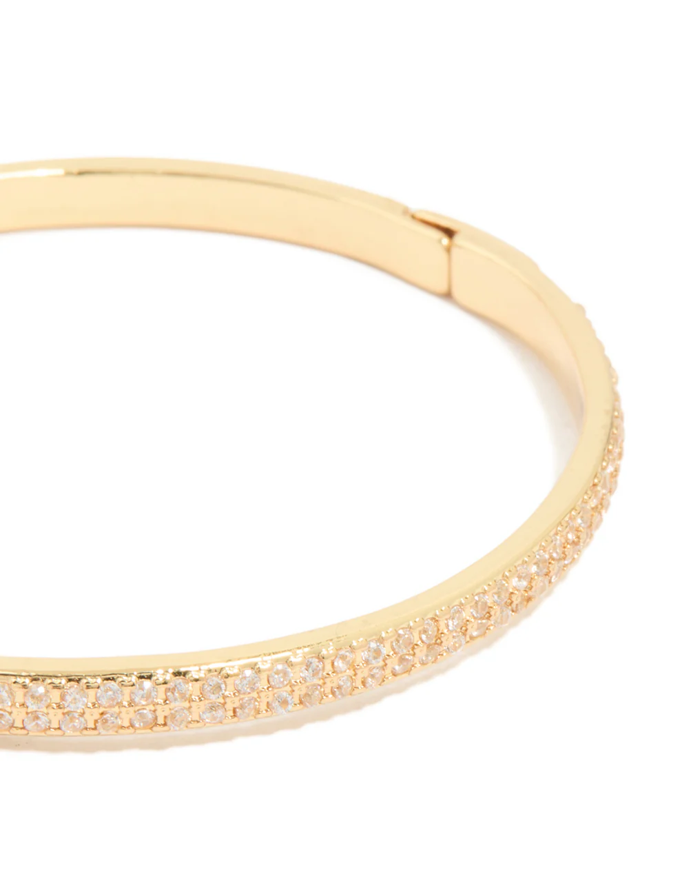 Gold Plated Half Cubic Zirconia Bangle - Image 4