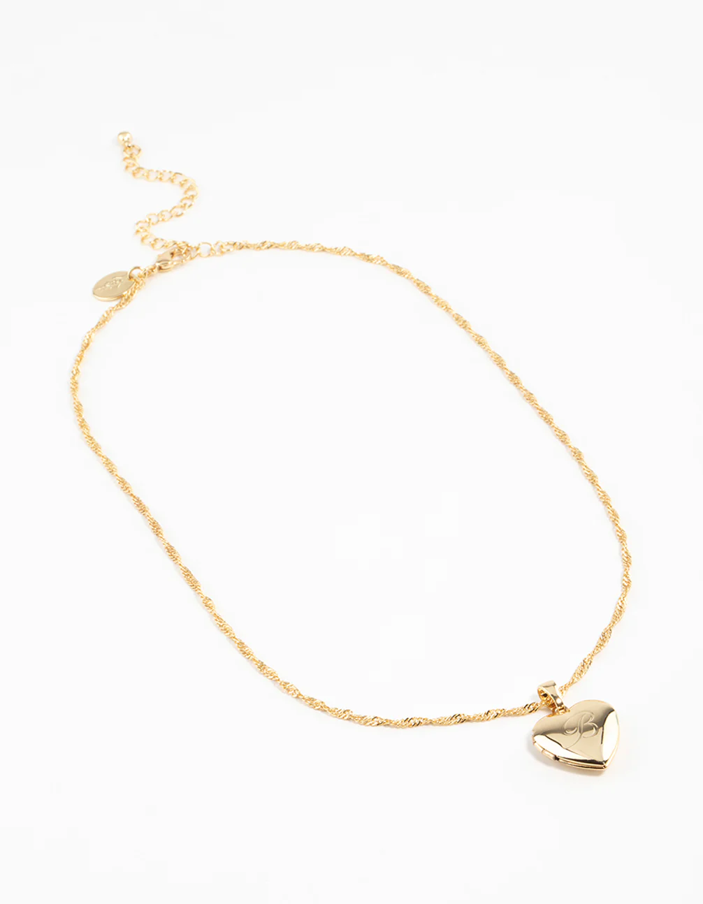Gold Plated Heart Locket Letter B Necklace - Image 2