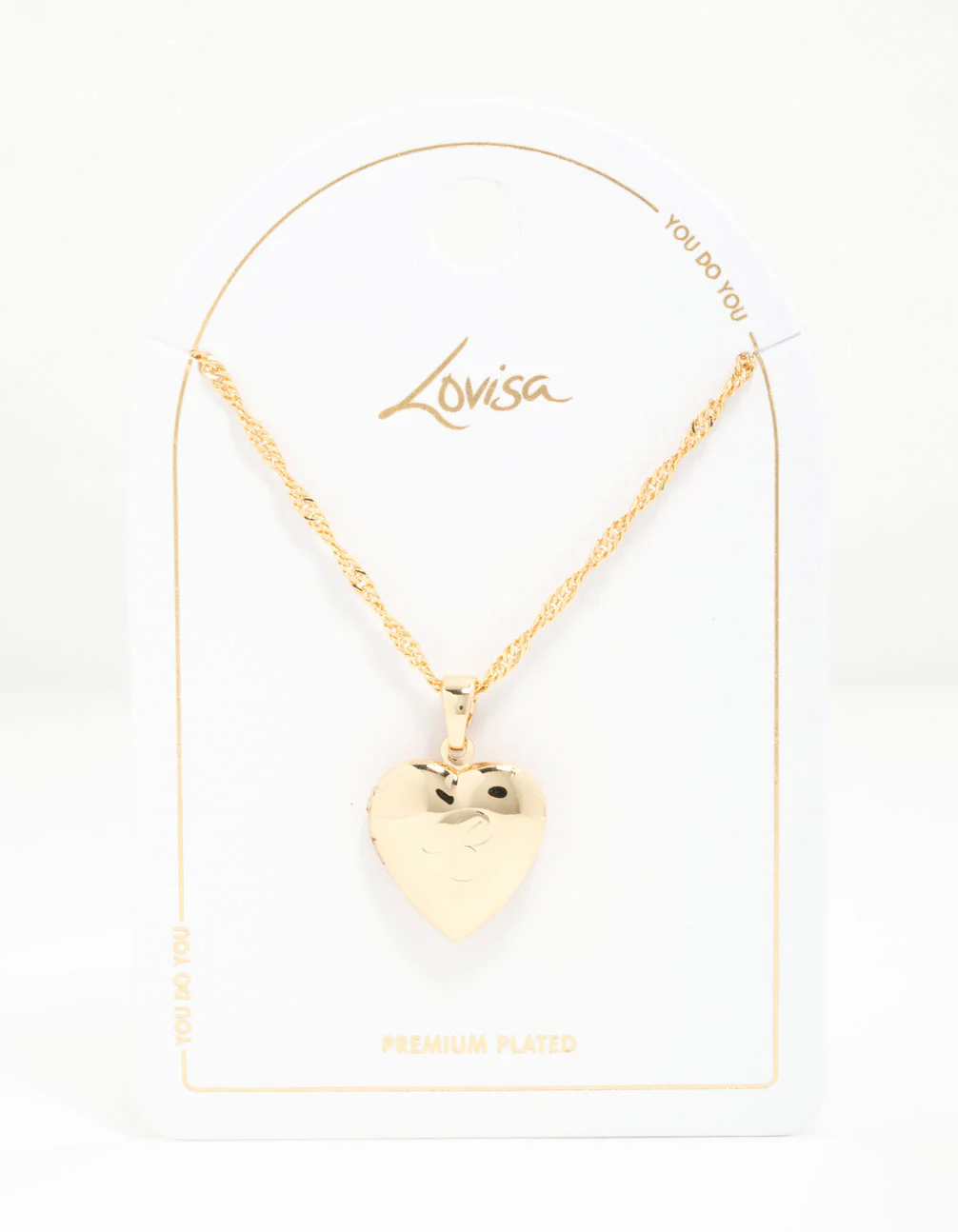 Gold Plated Heart Locket Letter B Necklace - Image 3