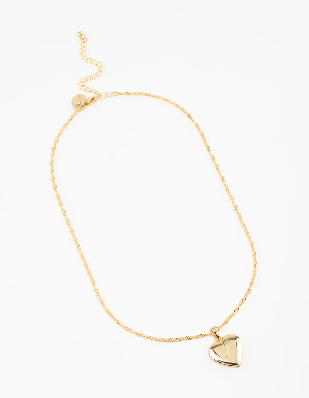 Gold Plated Heart Locket Letter J Necklace - Image 2