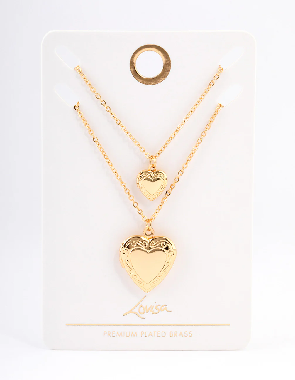 Gold Plated Hearts Necklaces 2-Pack - Image 3