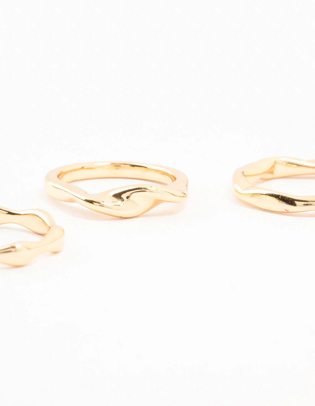 Gold Plated Irregular Stacking Rings 3-Pack - Image 3