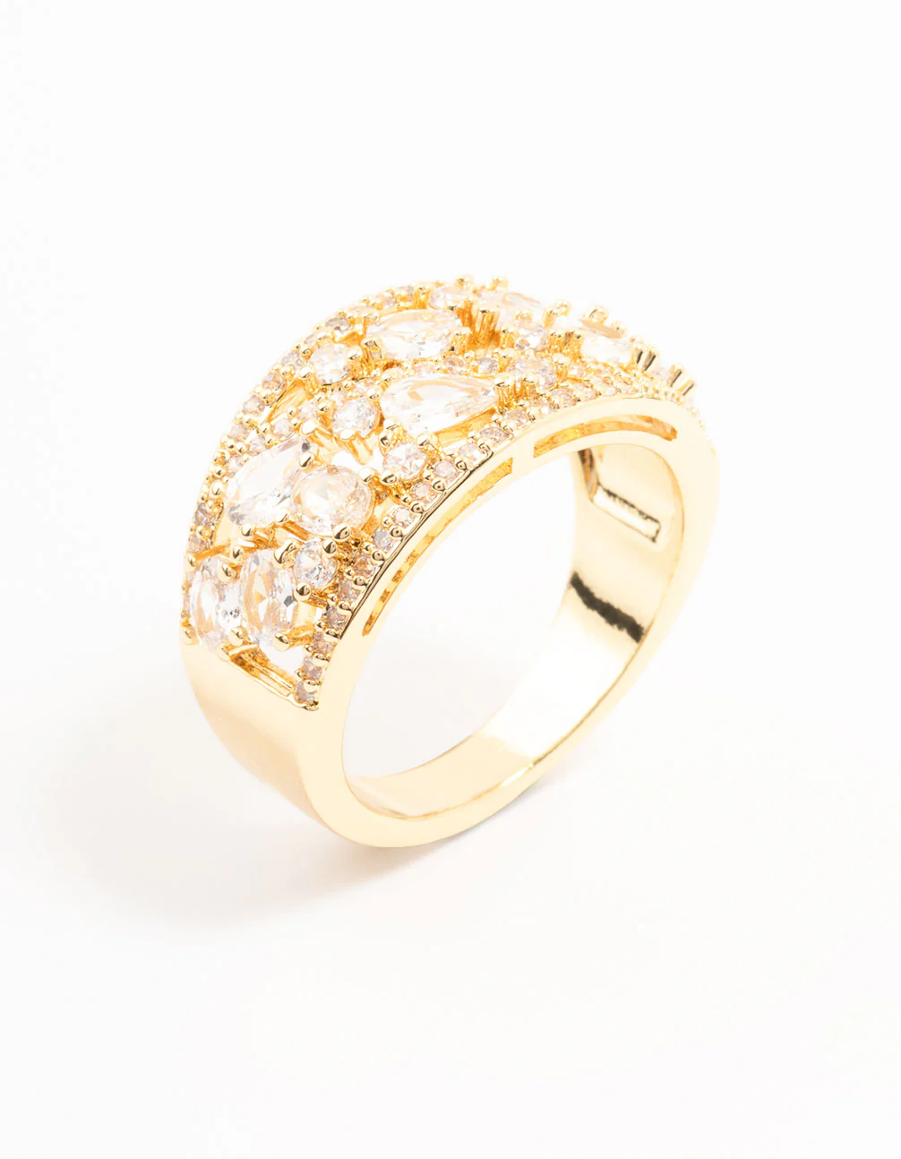 Gold Plated Mixed Stone Cubic Zirconia Ring - Image 5