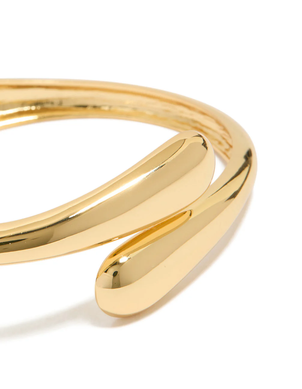 Gold Plated Open Wrap Hinged Bangle - Image 4