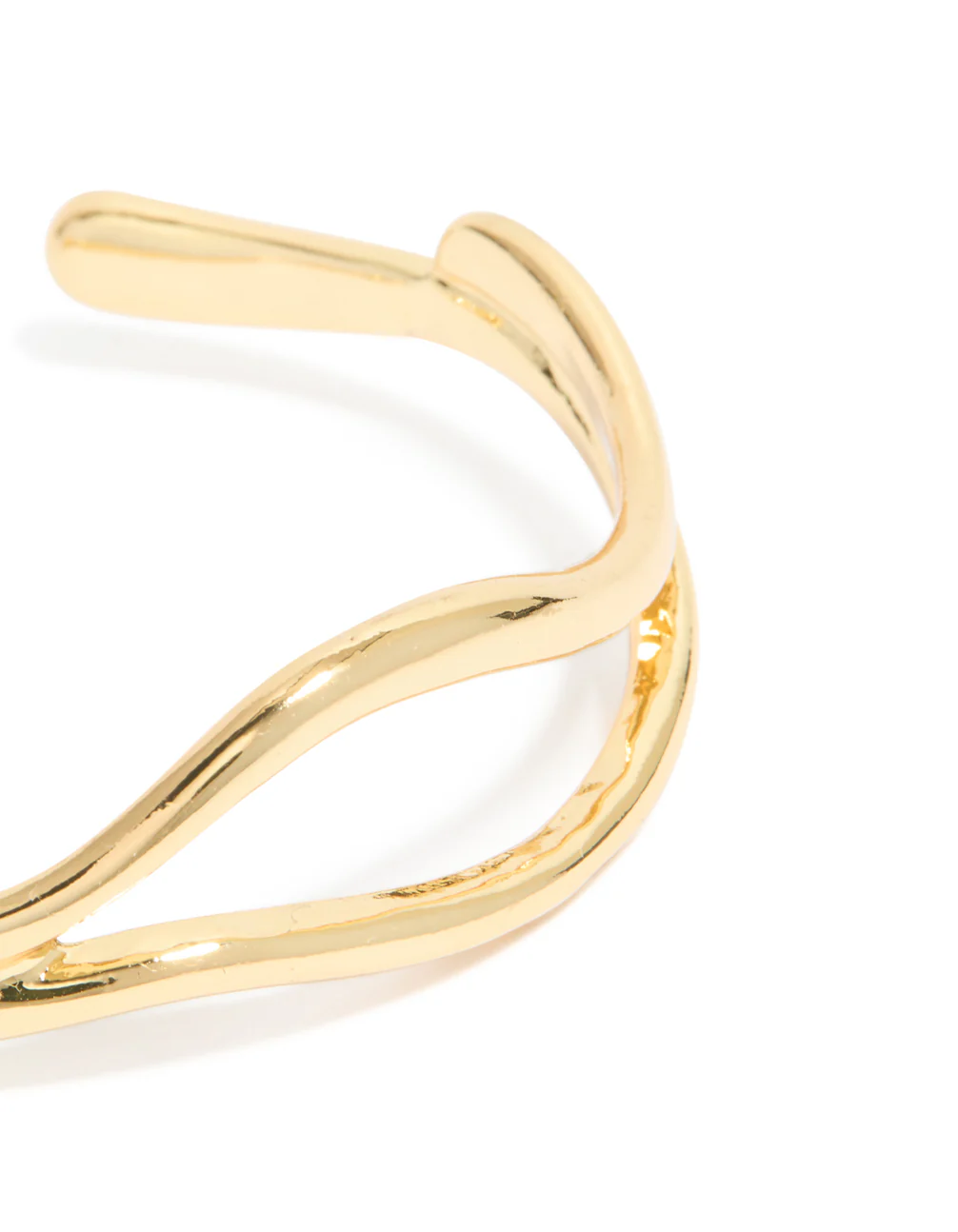 Gold Plated Organic Open Wave Wrist Cuff - Image 4