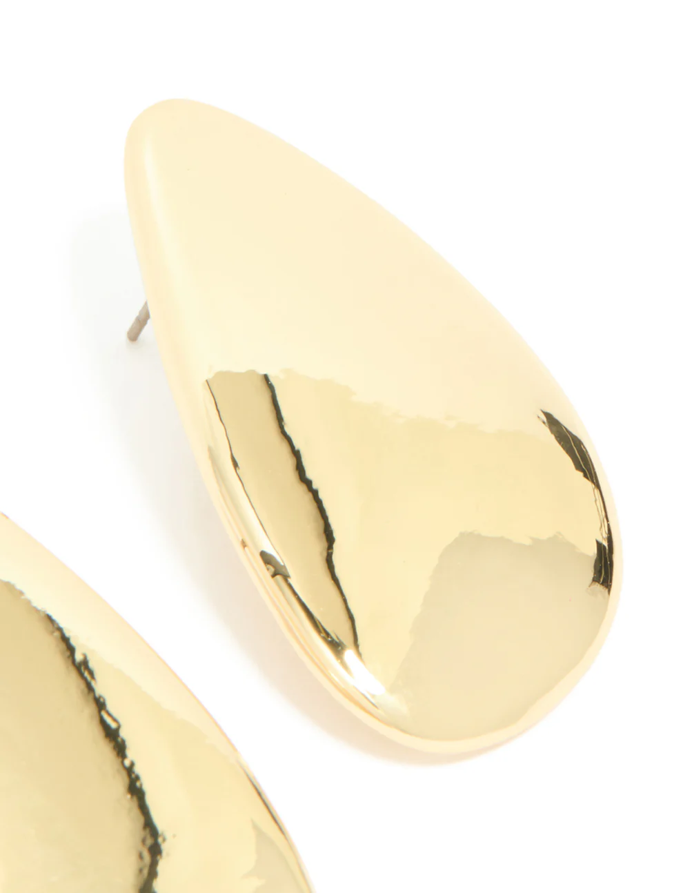 Gold Plated Organic Teardrop Statement Earrings - Image 5