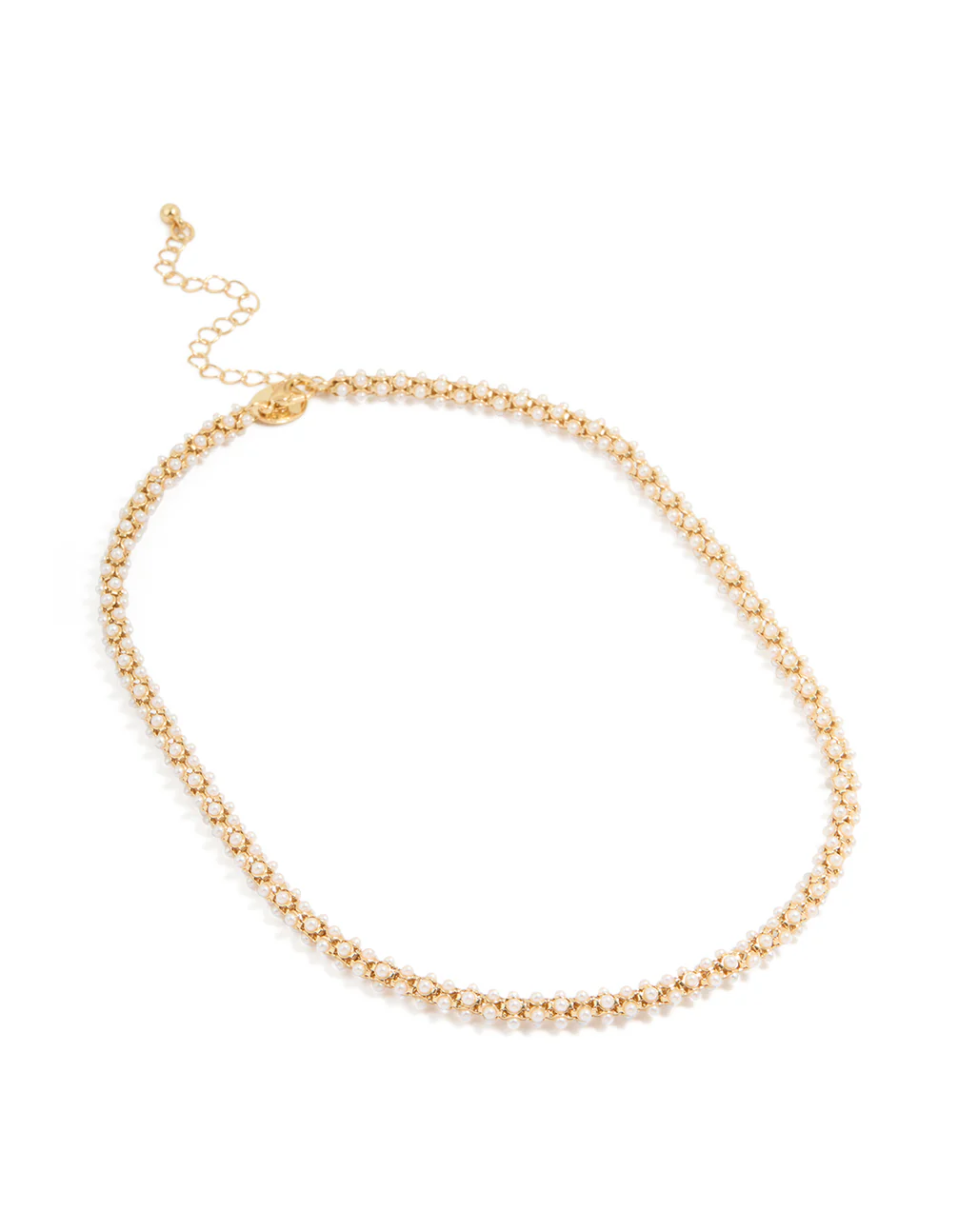 Gold Plated Pearl Station Necklace - Image 2