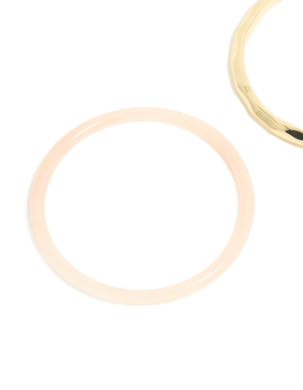 Gold Plated & Pink Acrylic Bangles 2-Pack - Image 2