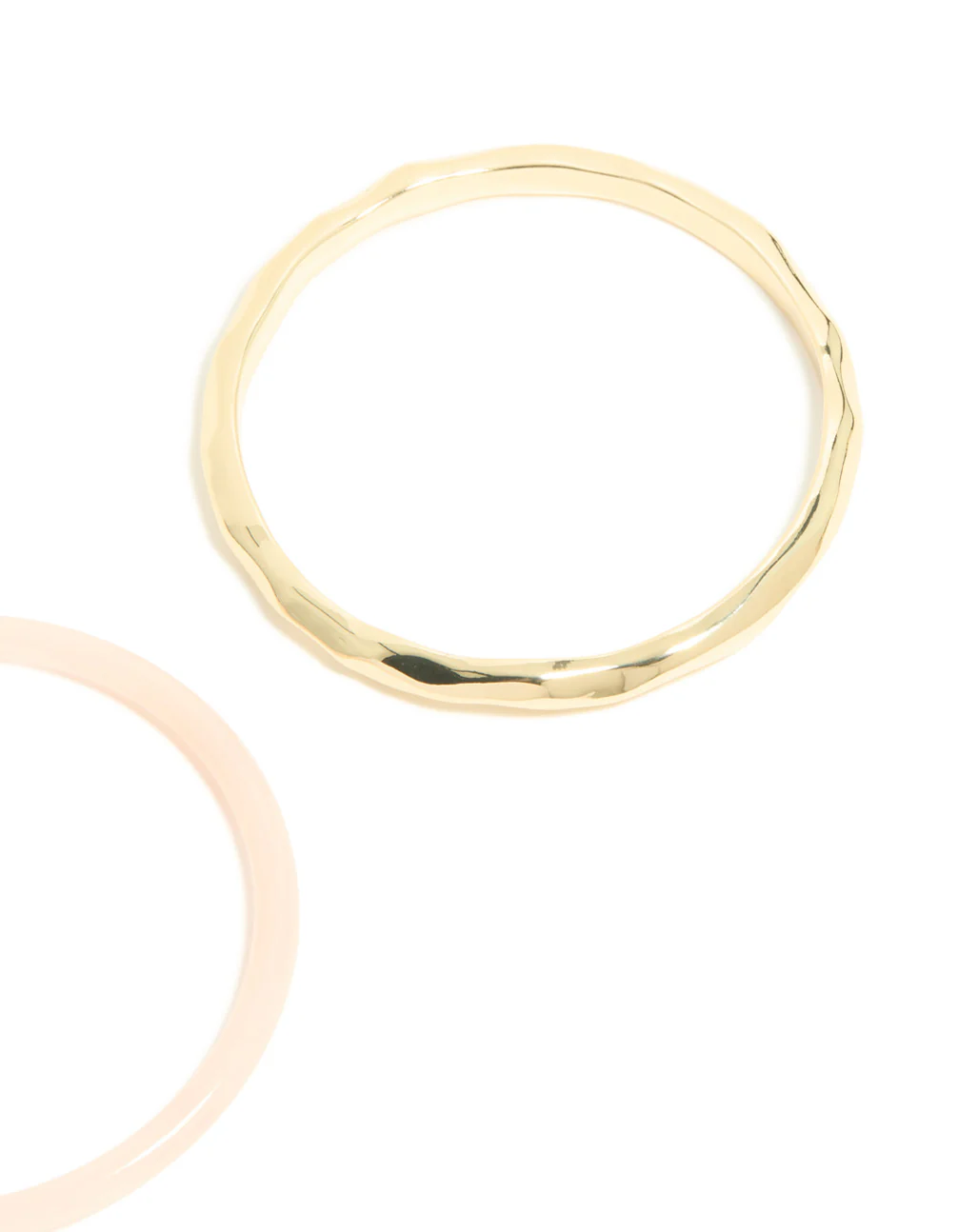 Gold Plated & Pink Acrylic Bangles 2-Pack - Image 3