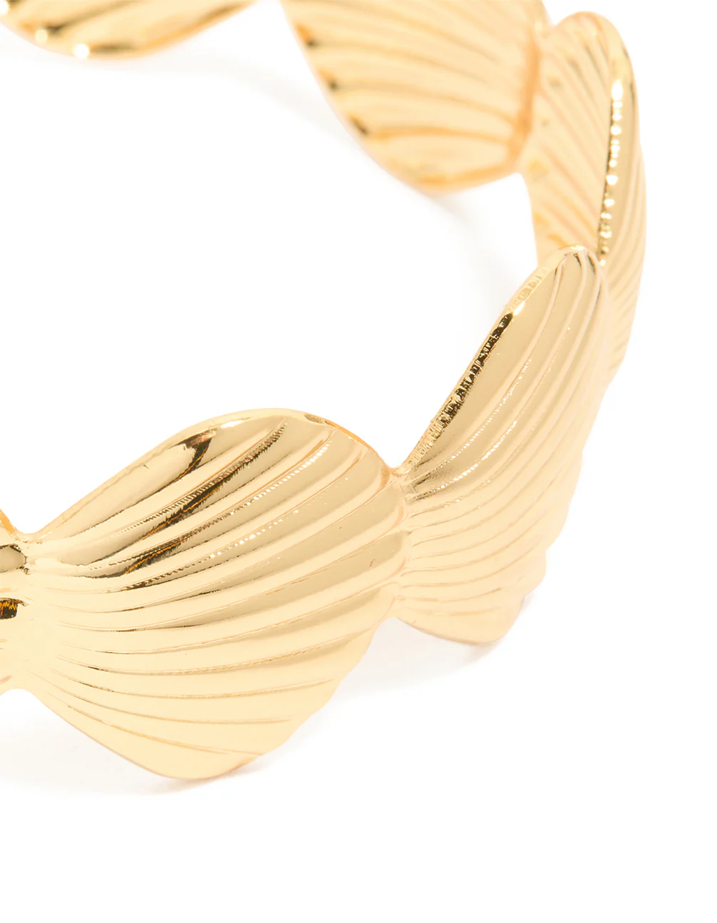 Gold Plated Shell Statement Wrist Cuff - Image 4